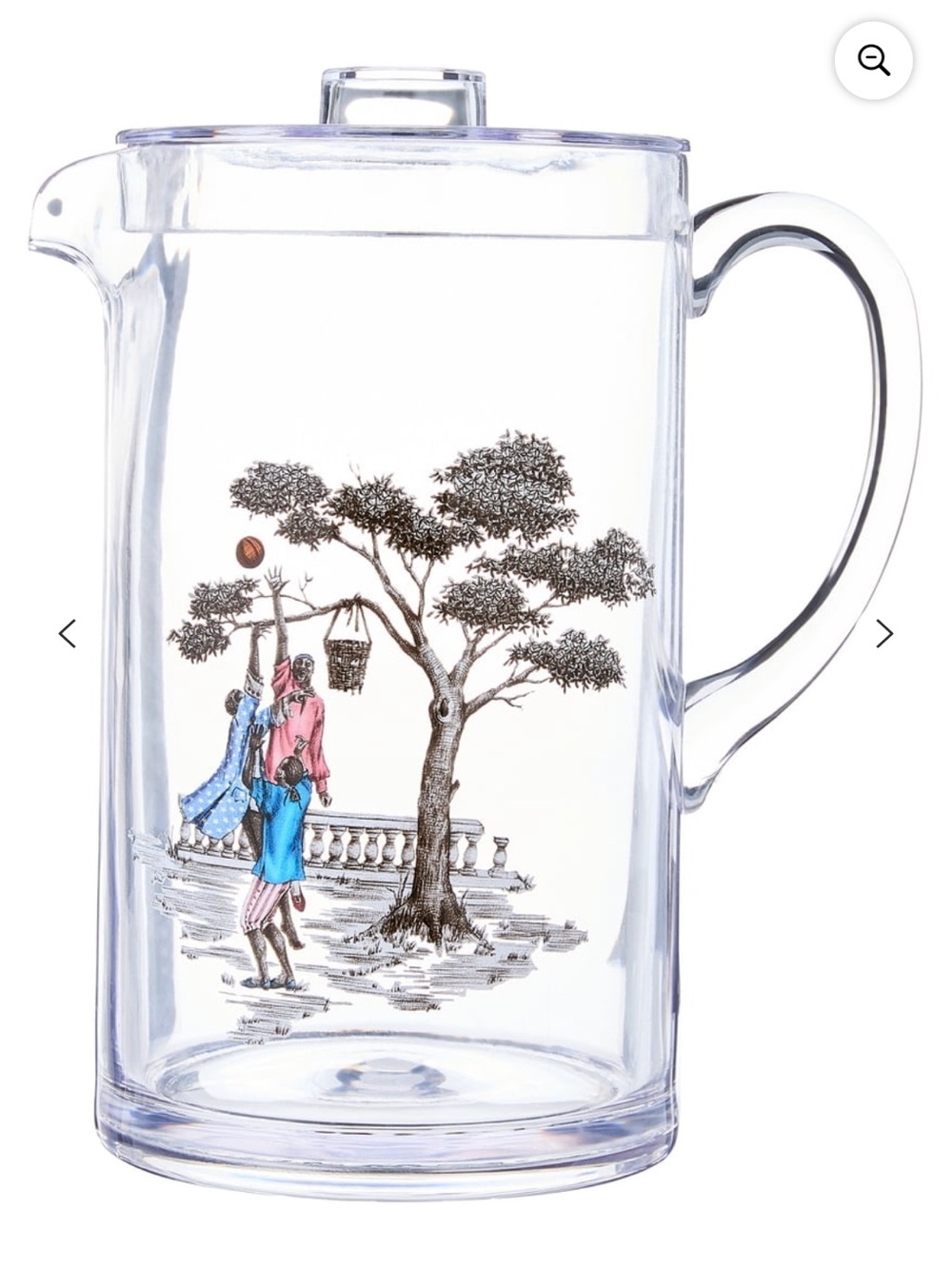 Sheila Bridges for Walmart Clear AcrylicPitcher w/Harlem Toile Scene - White